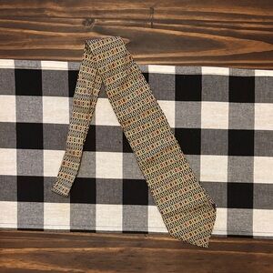 Christian Dior Monsleur vintage gold print silk Tie